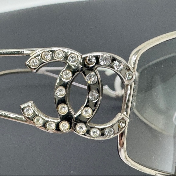 Chanel RARE 4072 Shield Crystal Studded CC Vintage Y2K Sunglasses - Picture 3 of 16